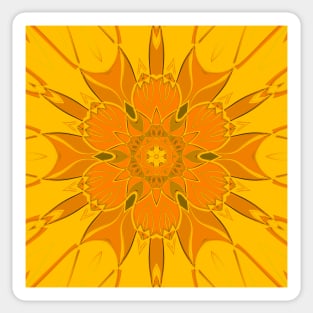 Cartoon Mandala Flower Yellow Sticker